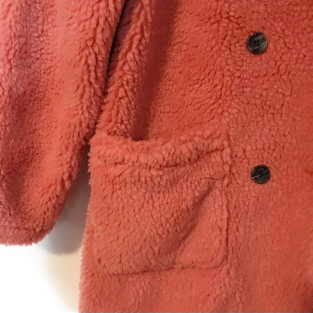 Wild Fable Sherpa Fleece Teddy Coat Coral NEW NWT - Picture 3 of 8